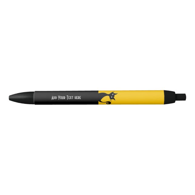 Pluma negra de encargo del ajuste del gato negro, (Anverso)