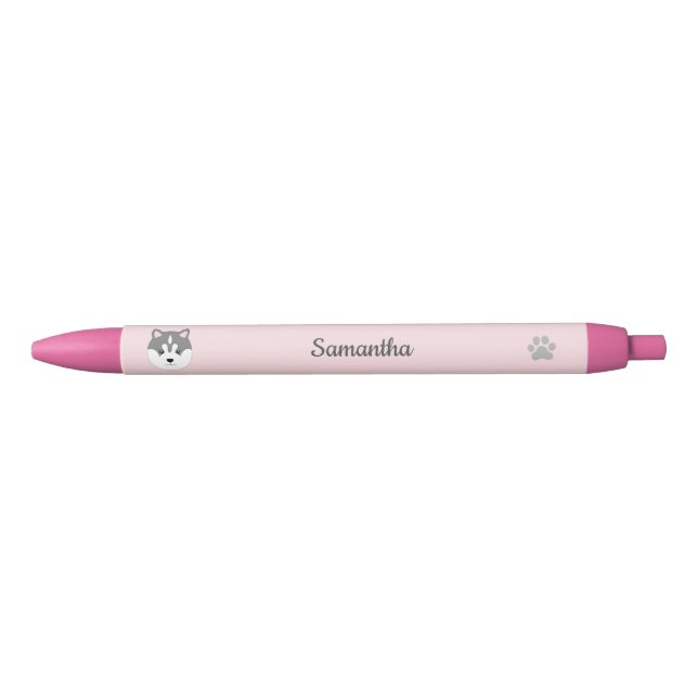 Pluma Perro Rosa Personalizada (Anverso)