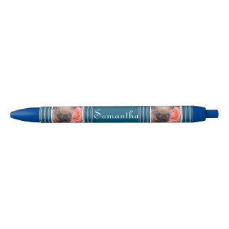 Pluma personalizada azul del bulldog francés
