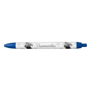 Pluma personalizada azul del perro de Pitbull