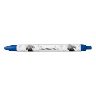 Pluma personalizada azul del perro de Pitbull