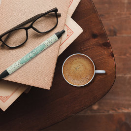 Pluma personalizada con flor crema inspirada en la