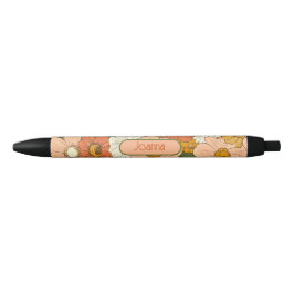 Pluma personalizada con Naranja retro Groove Flora