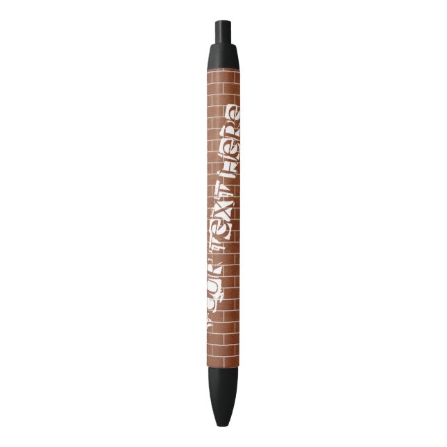 Pluma personalizada de pared de ladrillo con texto (Frente vertical)