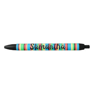 Pluma personalizada editable a rayas divertida y c