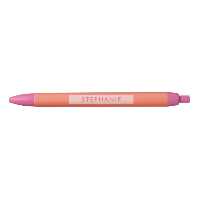 Pluma personalizada Hot Pink and Naranja Moderne T (Anverso)