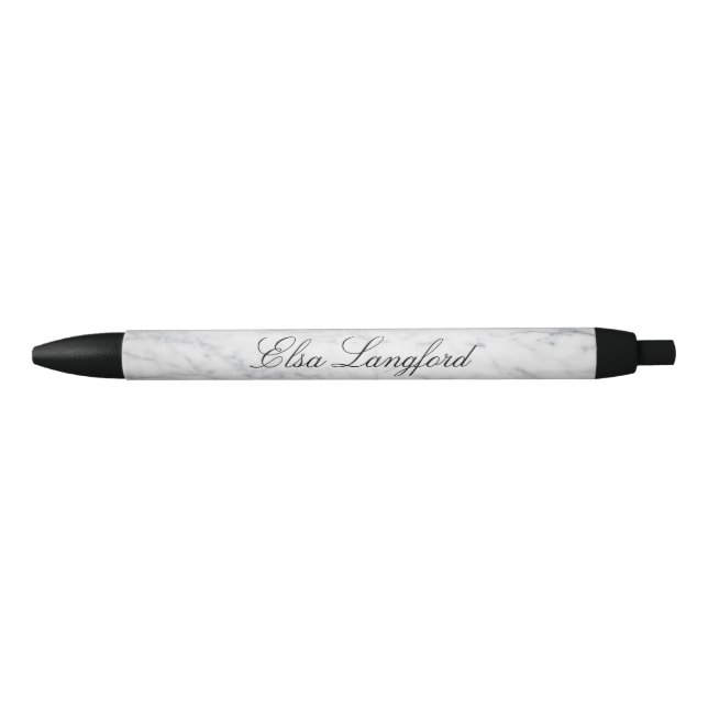 Pluma personalizada moderna de mármol blanco (Anverso)
