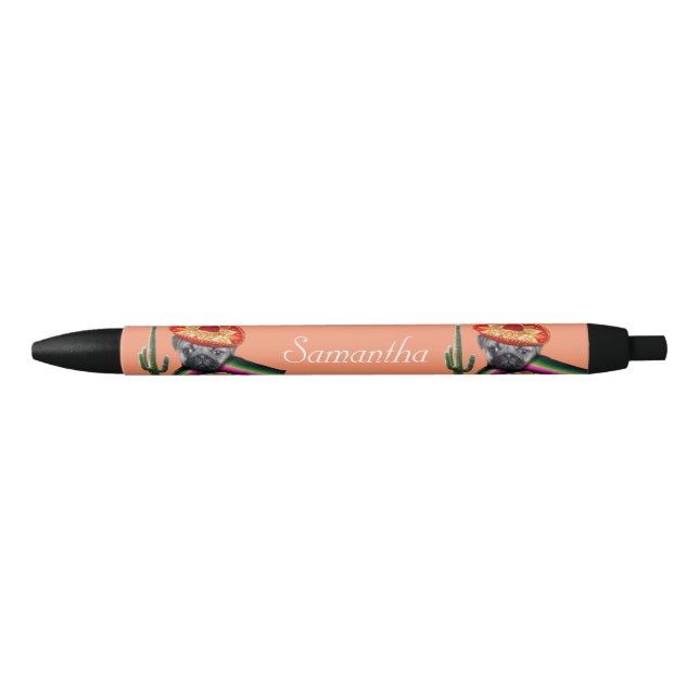 Pluma personalizada naranja mexicano del perro del (Anverso)