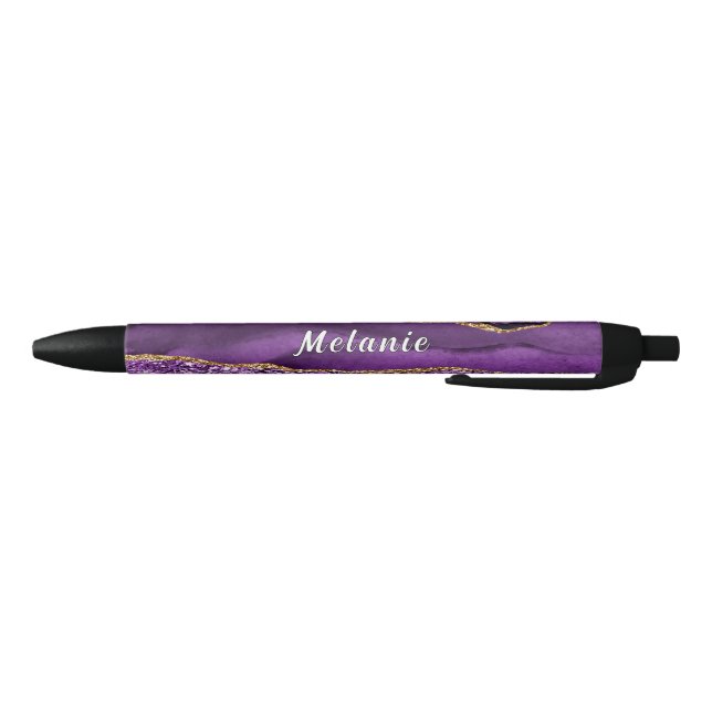 Pluma personalizada Purple Gold Purpurina (Parte de abajo)