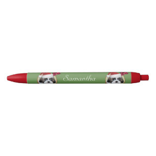 Pluma personalizada rojo del perro de Shih Tzu del