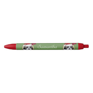 Pluma personalizada rojo del perro de Shih Tzu del