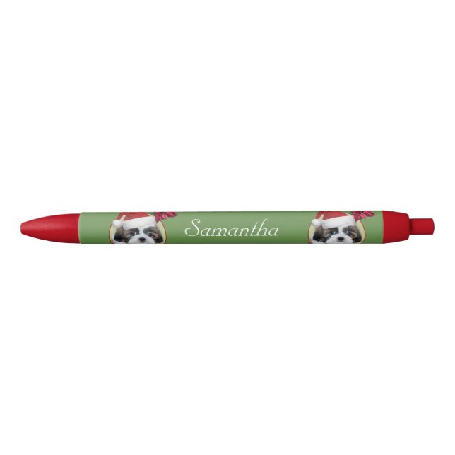 Pluma personalizada rojo del perro de Shih Tzu del (Anverso)