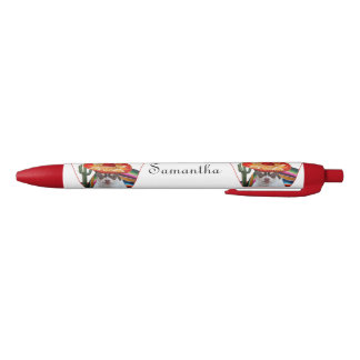 Pluma personalizada rojo mexicano del perro de la