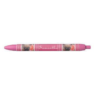 Pluma personalizada rosa del bulldog francés