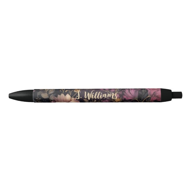 Pluma personalizado con estampado floral (Anverso)
