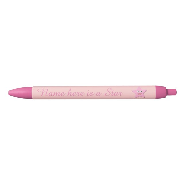 Pluma Personalizado Estrella Rosa bonito (Anverso)