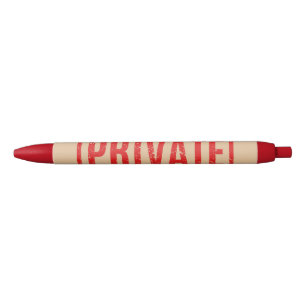 Pluma privada de tinta negra estampada