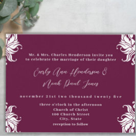 Pluma profunda de la invitación a la boda cristian