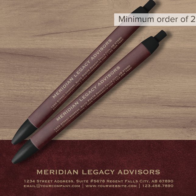 Pluma promocional personalizada de Borgoña (Effortless branding for business professionals, tailored in 3 simple steps)