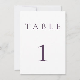 Pluma Púrpura Boda/Número de tabla de eventos