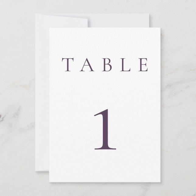 Pluma Púrpura Boda/Número de tabla de eventos (Anverso)