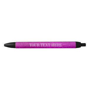 Pluma purpurina rosa personalizada con texto perso