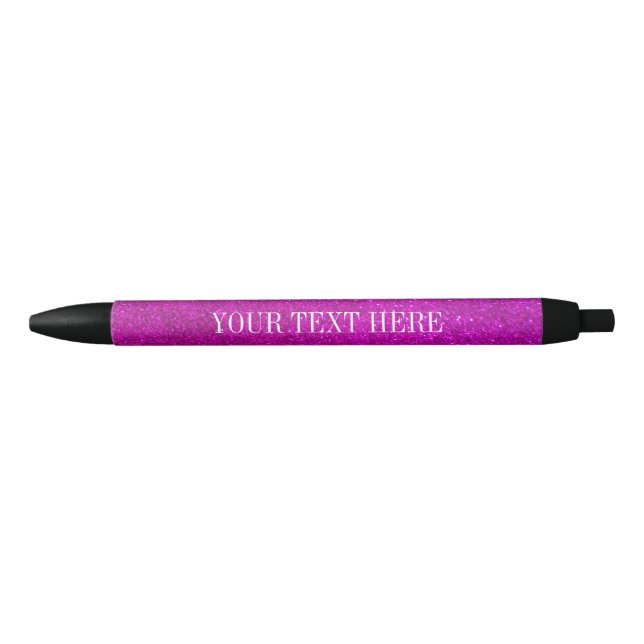 Pluma purpurina rosa personalizada con texto perso (Anverso)