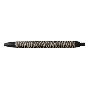 Pluma rayada del oro y de la cebra negra
