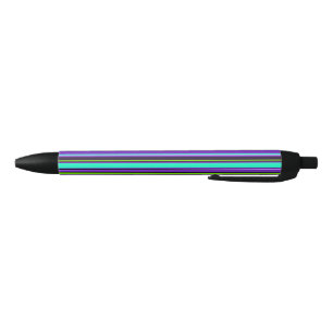 Pluma rayada morada, acuática y chartreuse