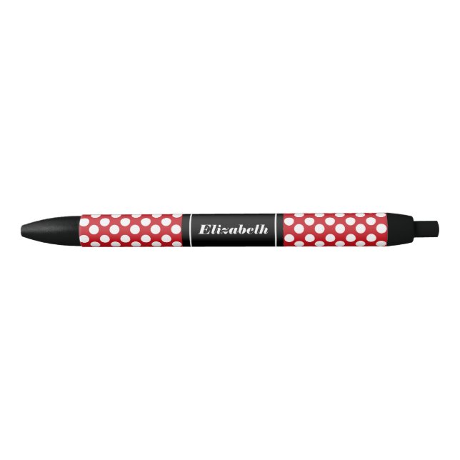 Pluma roja y blanca personalizada del lunar (Anverso)