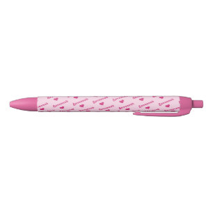 Pluma rosada personalizada - cualquier nombre con