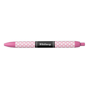 Pluma rosada y negra personalizada del lunar