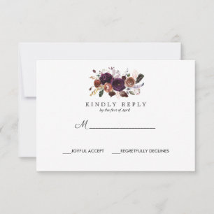 Pluma Rústica Respuesta del Boho boda RSVP