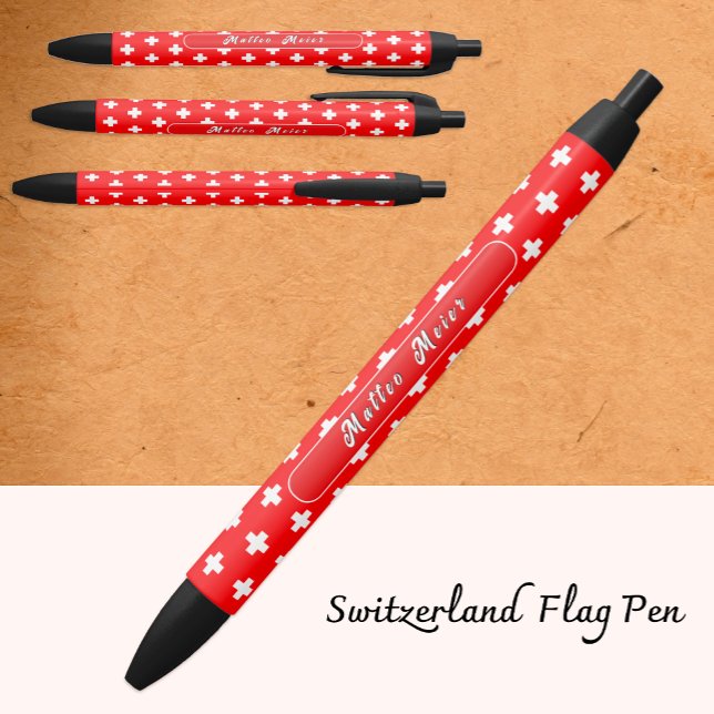 Pluma suiza personalizada, Bandera suiza, Suiza (Subido por el creador)