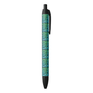 Pluma verde azul del patrón de nudo celular