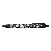 Pluma vintage de Skulls gótica