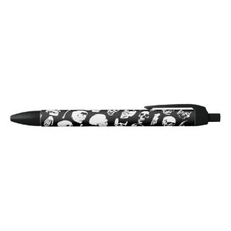 Pluma vintage de Skulls gótica