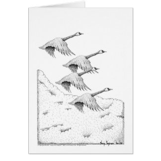 Pluma y tinta de los gansos de Canadá