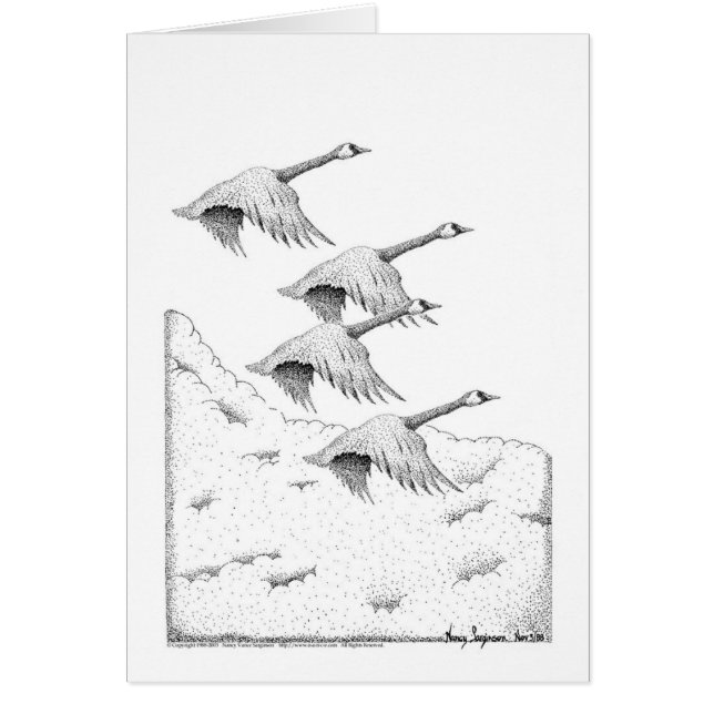 Pluma y tinta de los gansos de Canadá (Frente)