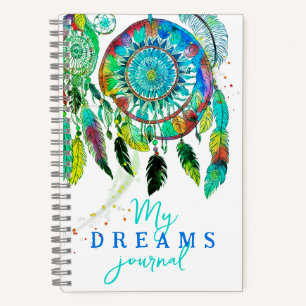 Plumaje atrapasueños Cool Blue Diario acuarela