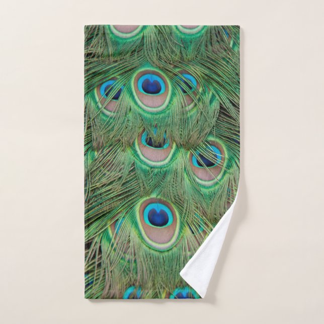 Plumaje del pavo real (Toalla de mano)