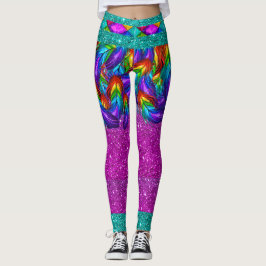 Plumas arcoiris 2 leggings de moda pop
