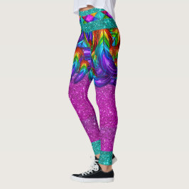 Plumas arcoiris 2 leggings de moda pop