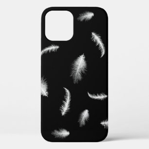 Plumas blancas en el estuche para iPhone de Funda