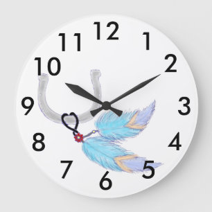 Plumas coloridas Reloj de pared de zapatos de caba