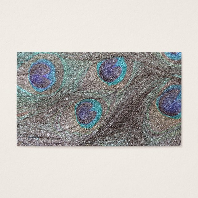 plumas de pavo real purpurina plateado (Frente)