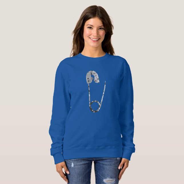 plumas de seguridad de plata sudadera para mujeres (Anverso completo)