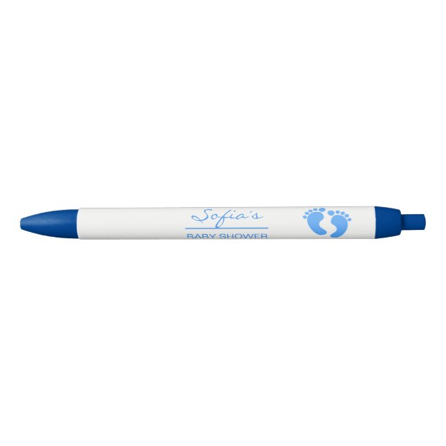 Plumas personalizadas azul de Baby Shower - pies (Anverso)