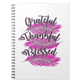 plumas rosadas agradecidas cuaderno bendecido