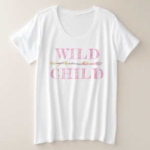 Plumas y cuentas de niños salvajes Tee de eslogan 